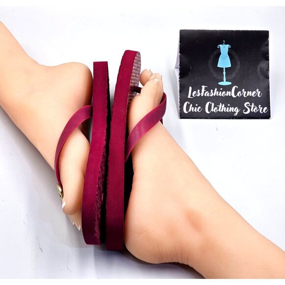 Tory Burch Women's Purple Orange Logo Lattice Thong Flop Sandals Size 6 2380 - Picture 11 of 16